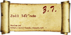 Zoll Tünde névjegykártya